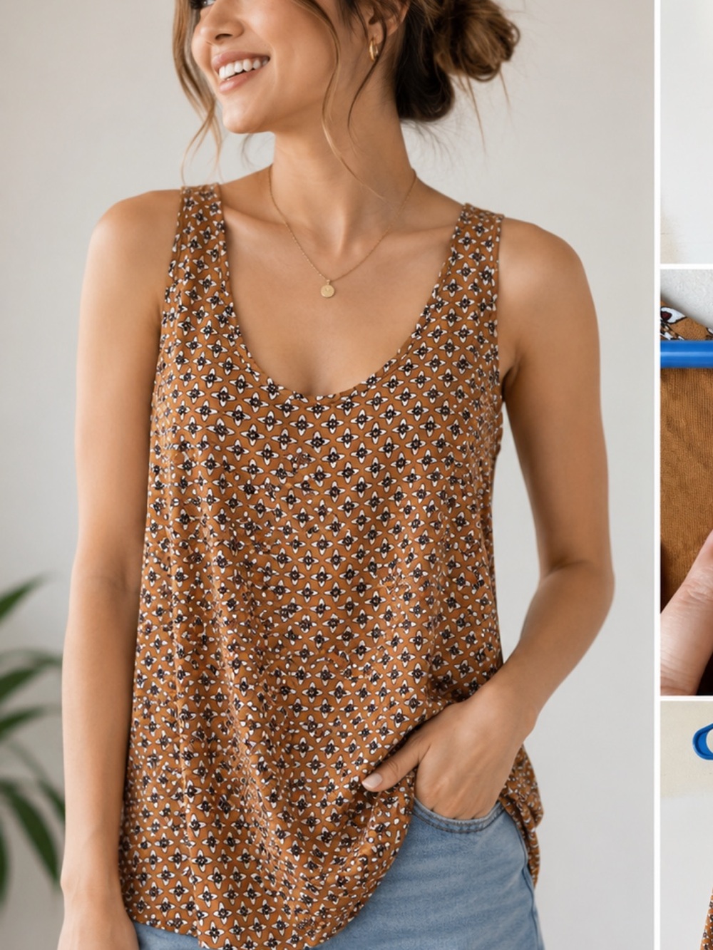 LOFT Outlet Printed Sleeveless Tank Top – Size Small
